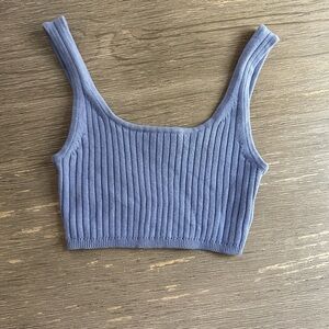Aritzia/Wilfred Ribbed lavender Crop Top